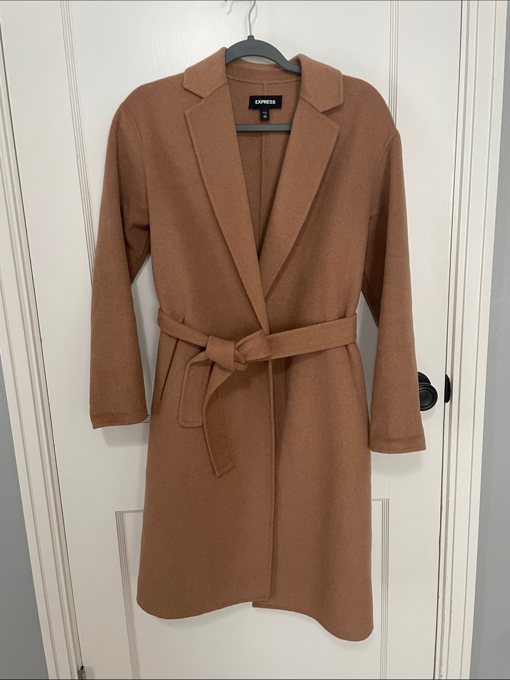 Express Women's Tan Belted Wrap Trench Coat